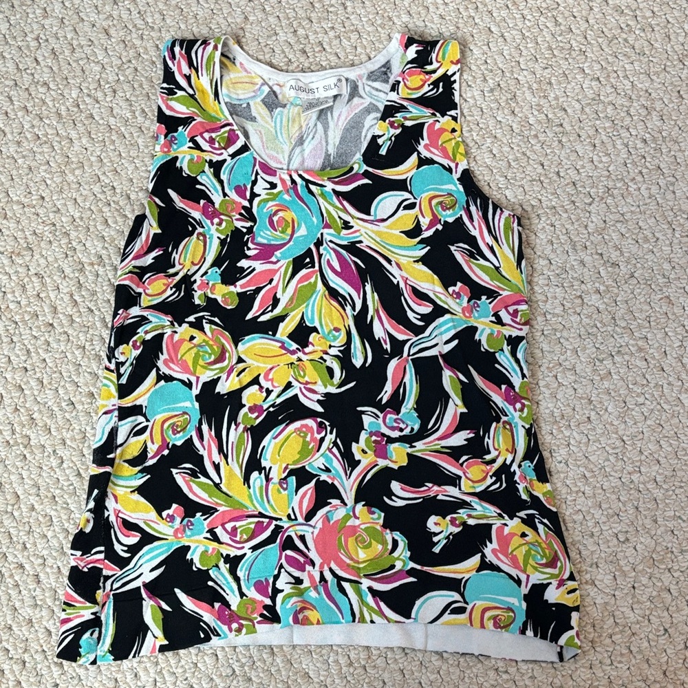 August silk tank top